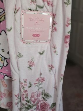Loire Valley:  Plush Floral Kids Pajama Blanket - Pink